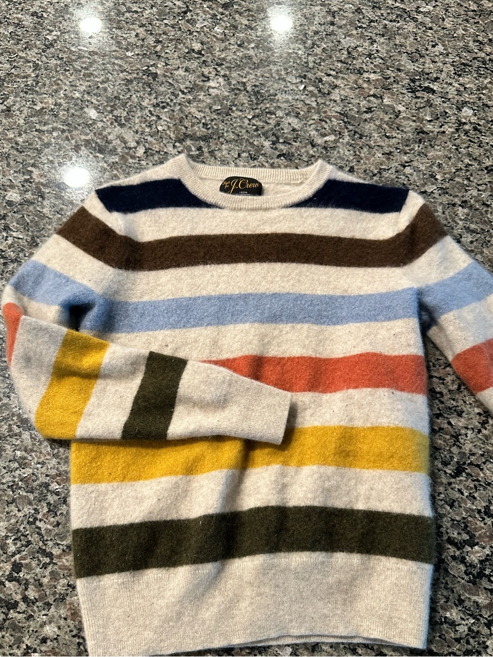 J. Crew Women’s Multicolor Striped Crewneck Cashmere Sweater